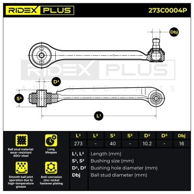 Control Arm RIDEX 273C0004P 273C0004P - photo 7