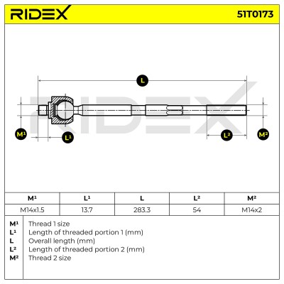 Tie Rod Assembly RIDEX 51T0173 51T0173 - photo 5
