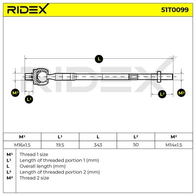 Tie Rod Assembly RIDEX 51T0099 51T0099 - photo 6