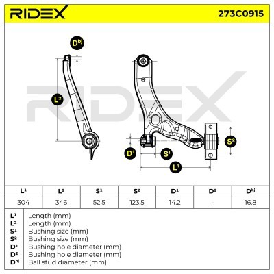 Control Arm RIDEX 273C0915 273C0915 - photo 7