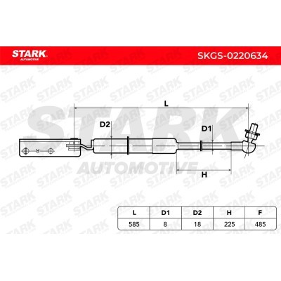 Gas Spring, boot-/cargo area Stark SKGS-0220634 SKGS-0220634 - photo 11
