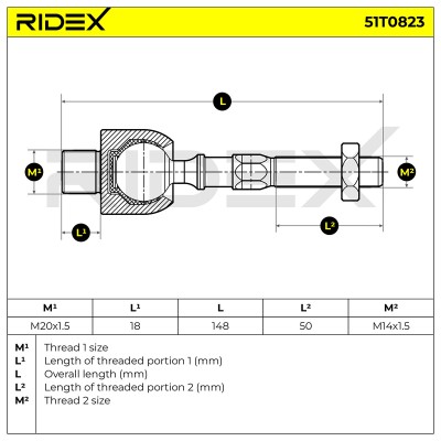 Tie Rod Assembly RIDEX 51T0823 51T0823 - photo 5
