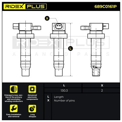 Ignition Coil RIDEX 689C0161P 689C0161P - photo 3