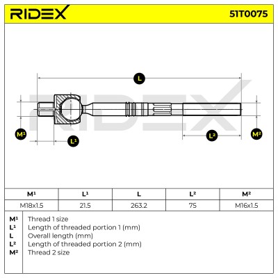 Tie Rod Assembly RIDEX 51T0075 51T0075 - photo 6