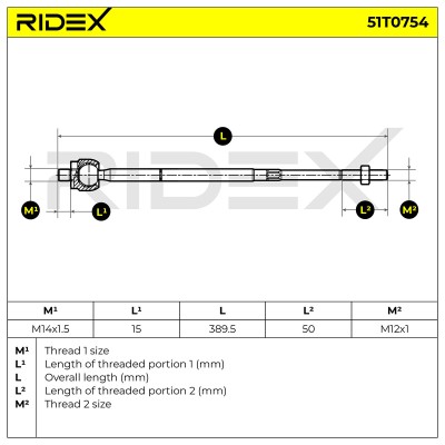 Tie Rod Assembly RIDEX 51T0754 51T0754 - photo 5