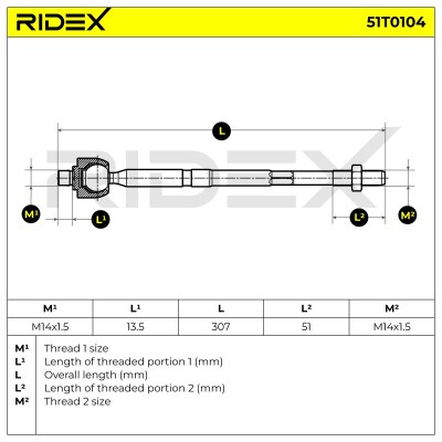 Tie Rod Assembly RIDEX 51T0104 51T0104 - photo 5