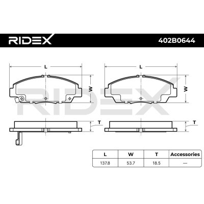 Brake Pads Set RIDEX 402B0644 402B0644 - photo 8