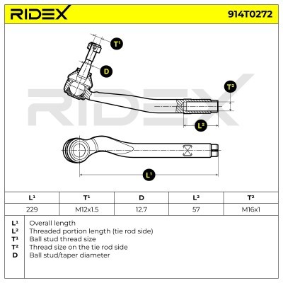 Tie Rod End RIDEX 914T0272 914T0272 - photo 9