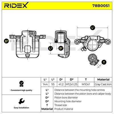 Brake Caliper RIDEX 78B0051 78B0051 - photo 7
