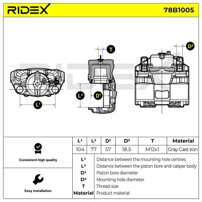 Brake Caliper RIDEX 78B1005 78B1005 - photo 5