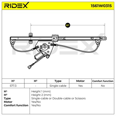 Window Regulator RIDEX 1561W0315 1561W0315 - photo 6