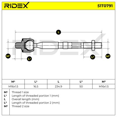 Tie Rod Assembly RIDEX 51T0791 51T0791 - photo 5