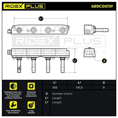 Ignition Coil RIDEX 689C0011P 689C0011P - photo 8