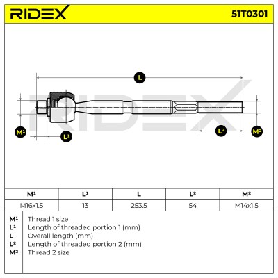 Tie Rod Assembly RIDEX 51T0301 51T0301 - photo 5