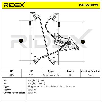 Window Regulator RIDEX 1561W0879 1561W0879 - photo 5