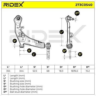 Control Arm RIDEX 273C0540 273C0540 - photo 4