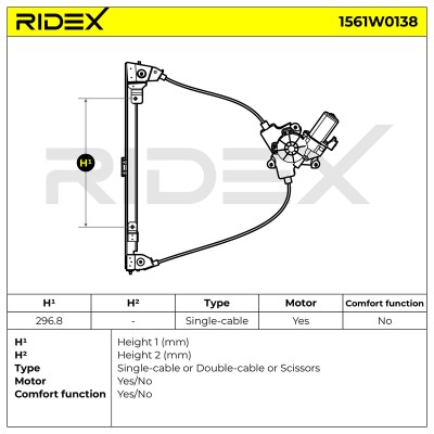 Window Regulator RIDEX 1561W0138 1561W0138 - photo 6