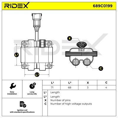 Ignition Coil RIDEX 689C0199 689C0199 - photo 6