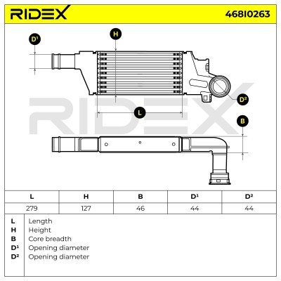Intercooler, Charger RIDEX 468I0263 468I0263 - photo 6