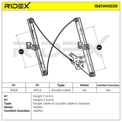 Window Regulator RIDEX 1561W0058 1561W0058 - photo 6