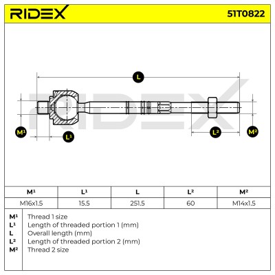 Tie Rod Assembly RIDEX 51T0822 51T0822 - photo 5