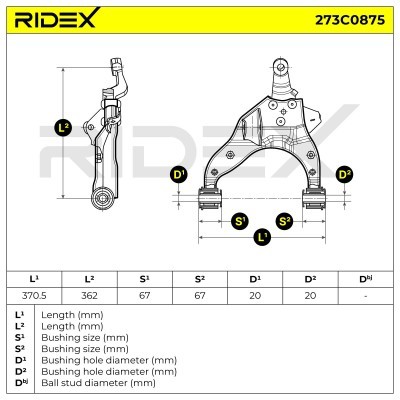 Control Arm RIDEX 273C0875 273C0875 - photo 8