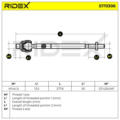 Tie Rod Assembly RIDEX 51T0306 51T0306 - photo 5