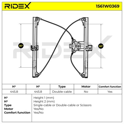 Window Regulator RIDEX 1561W0369 1561W0369 - photo 7