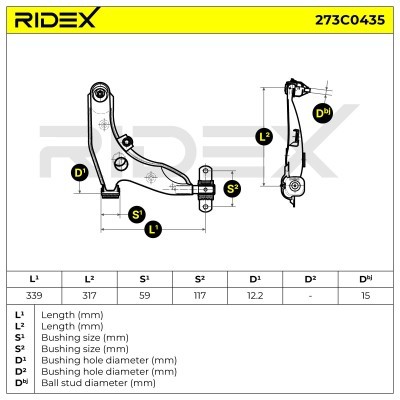 Control Arm RIDEX 273C0435 273C0435 - photo 6