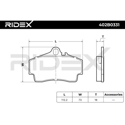 Brake Pads Set RIDEX 402B0331 402B0331 - photo 8