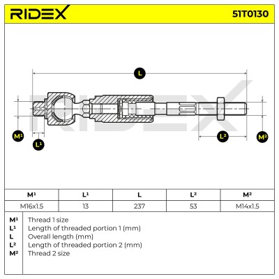 Tie Rod Assembly RIDEX 51T0130 51T0130 - photo 7
