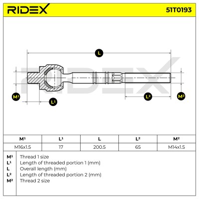 Tie Rod Assembly RIDEX 51T0193 51T0193 - photo 10