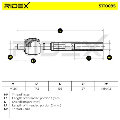Tie Rod Assembly RIDEX 51T0095 51T0095 - photo 7