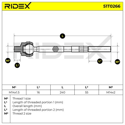 Tie Rod Assembly RIDEX 51T0266 51T0266 - photo 5