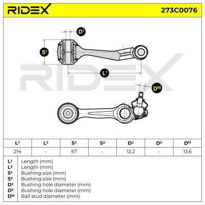 Control Arm RIDEX 273C0076 273C0076 - photo 4