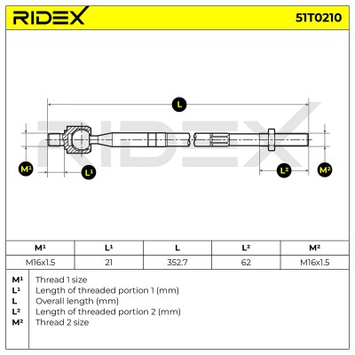 Tie Rod Assembly RIDEX 51T0210 51T0210 - photo 5