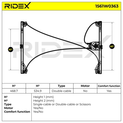 Window Regulator RIDEX 1561W0363 1561W0363 - photo 6