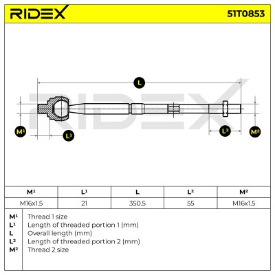 Tie Rod Assembly RIDEX 51T0853 51T0853 - photo 5