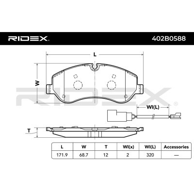 Brake Pads Set RIDEX 402B0588 402B0588 - photo 3