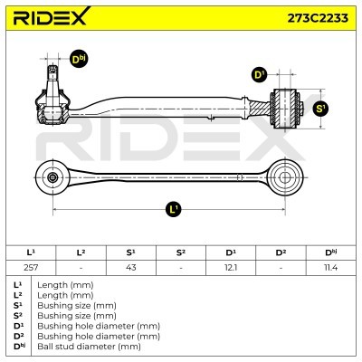 Control Arm RIDEX 273C2233 273C2233 - photo 7