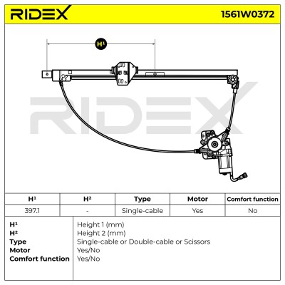 Window Regulator RIDEX 1561W0372 1561W0372 - photo 5