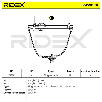 Window Regulator RIDEX 1561W0101 1561W0101 - photo 5