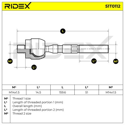 Tie Rod Assembly RIDEX 51T0112 51T0112 - photo 6
