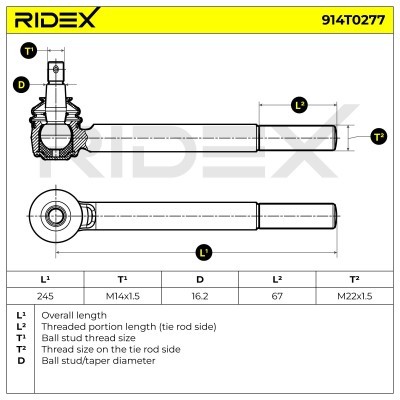 Tie Rod End RIDEX 914T0277 914T0277 - photo 5