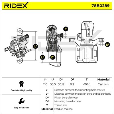 Brake Caliper RIDEX 78B0289 78B0289 - photo 5