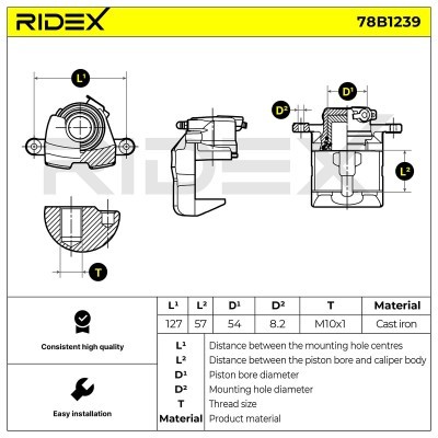Brake Caliper RIDEX 78B1239 78B1239 - photo 5