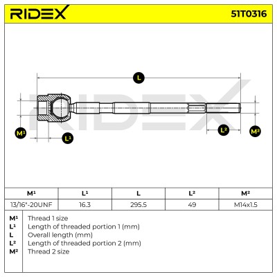 Tie Rod Assembly RIDEX 51T0316 51T0316 - photo 6