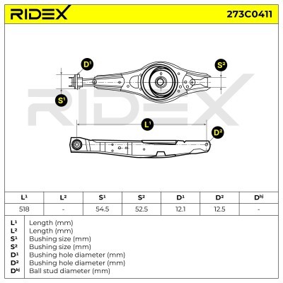 Control Arm RIDEX 273C0411 273C0411 - photo 6