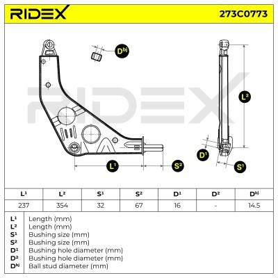 Control Arm RIDEX 273C0773 273C0773 - photo 7