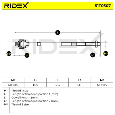 Tie Rod Assembly RIDEX 51T0307 51T0307 - photo 5